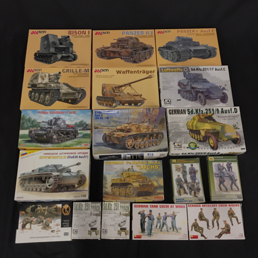 アラン 1:35 BISON I 1号自走重歩兵砲 他 PANZER Ⅱ J・GRILLE-M 等 プラモデル 未組立品 まとめ セット